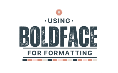 Using boldface for formatting
