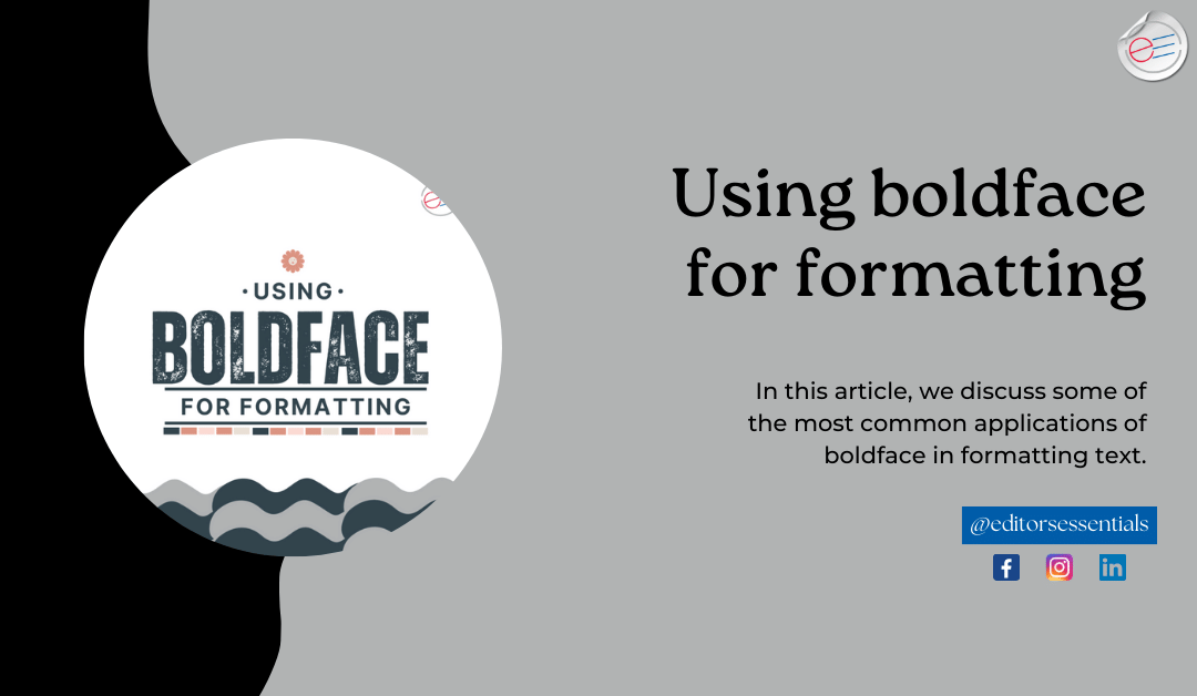 Using boldface for formatting